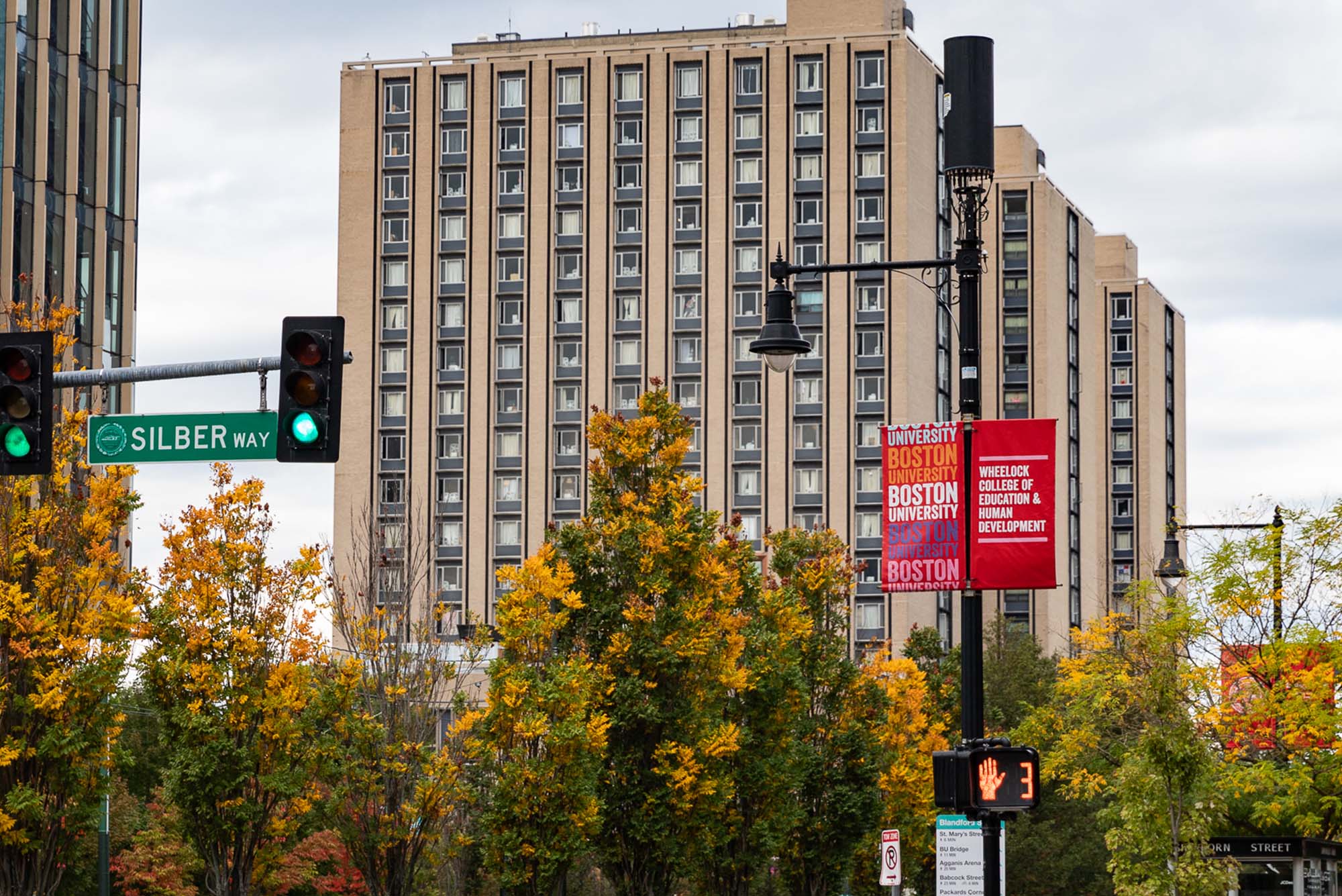 Photo: Exterior of Warren Towers, a large hi rise dorm in Boston MA on Boston University's campus