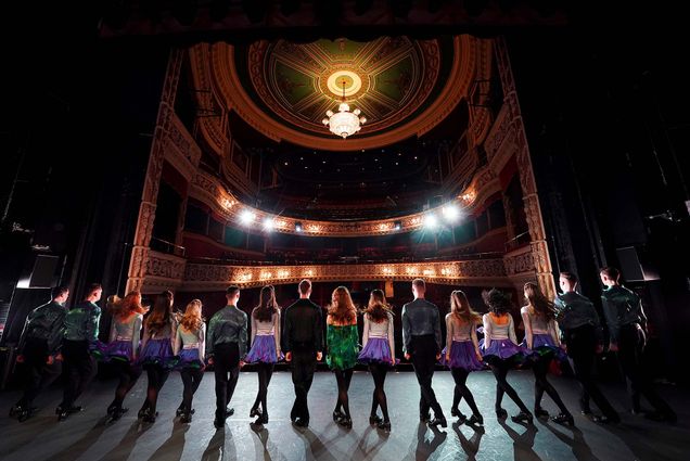 Photo: Members of the cast of Riverdance on stage dancing