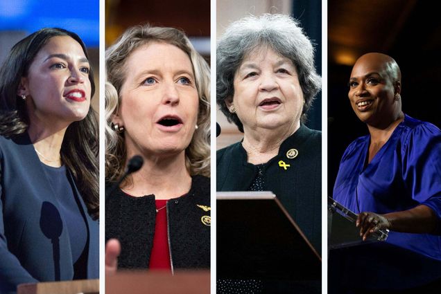Photo: A composite image of four women. From left to right they are Alexandria Ocasio-Cortez, Jen Kiggans, Lois Frankel, and Ayanna Pressley
