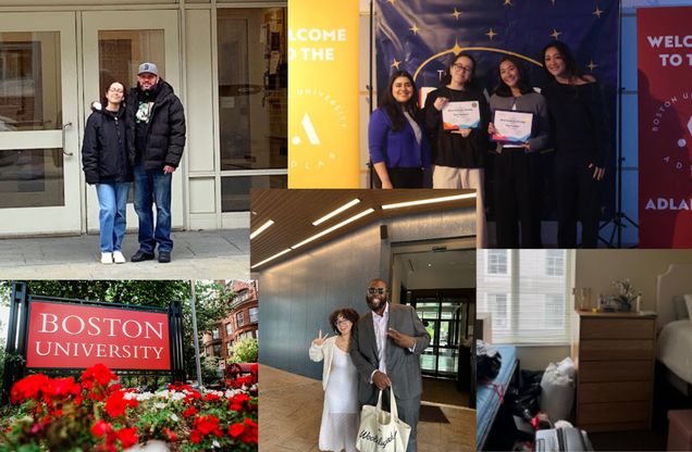 A collage of Boston University student photos.