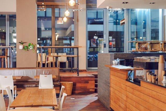 Photo: An empty cafe with seating
