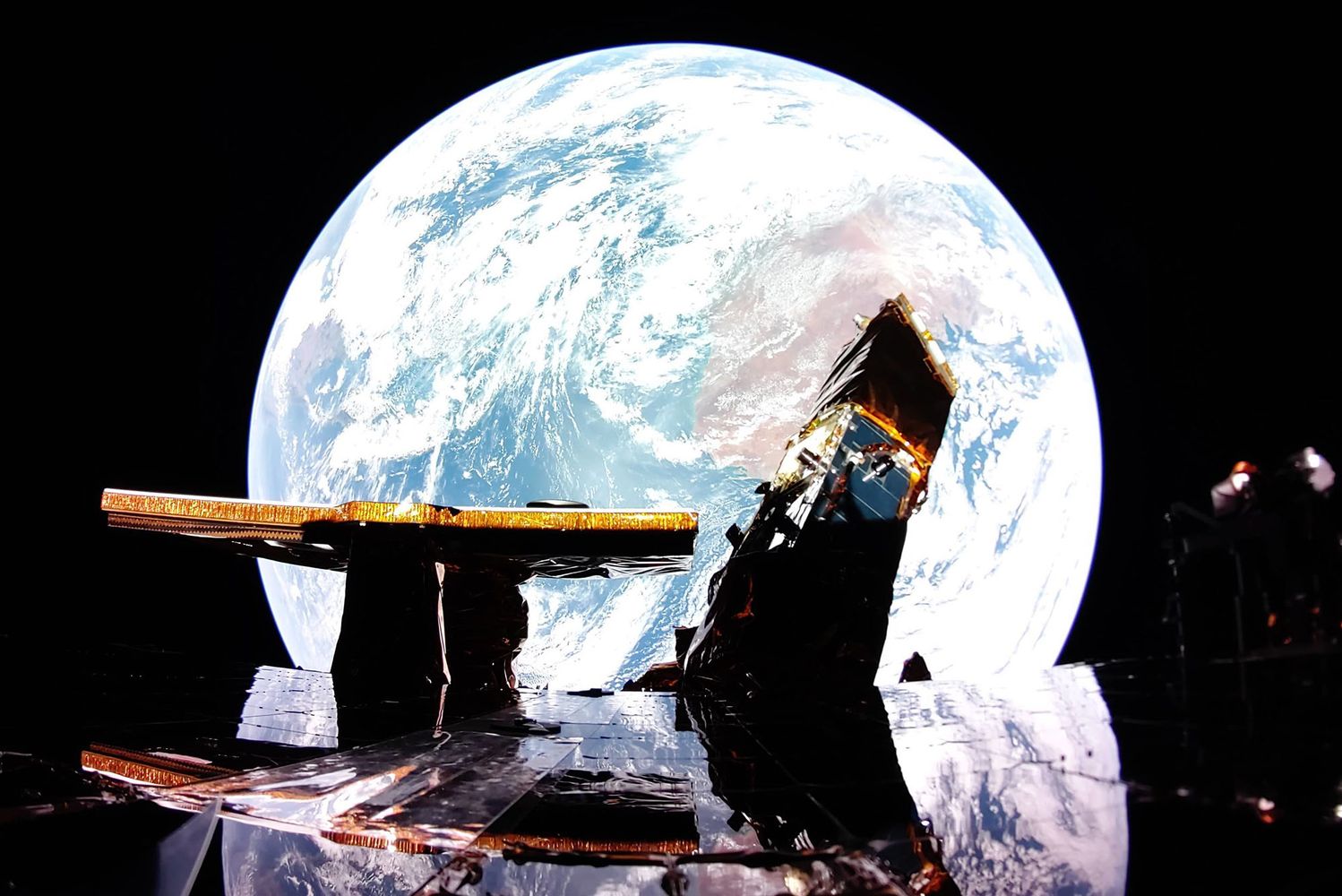 Photo of earth from the perspective of a BU launch satellite