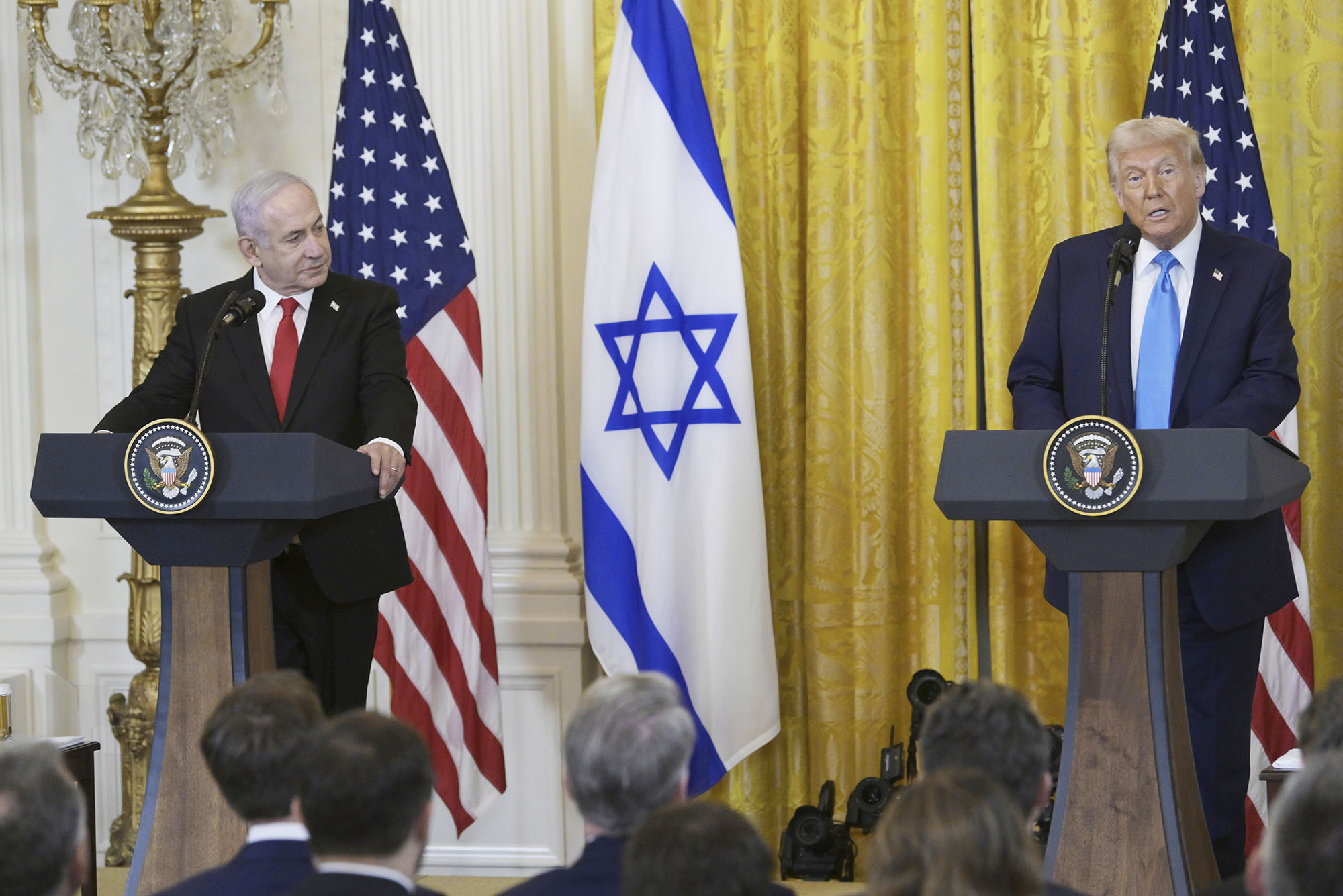 Photo: US President Donald Trump and Prime Minister of the State of Israel Benjamin Netanyahu hold a Gaza Strip crisis press conference