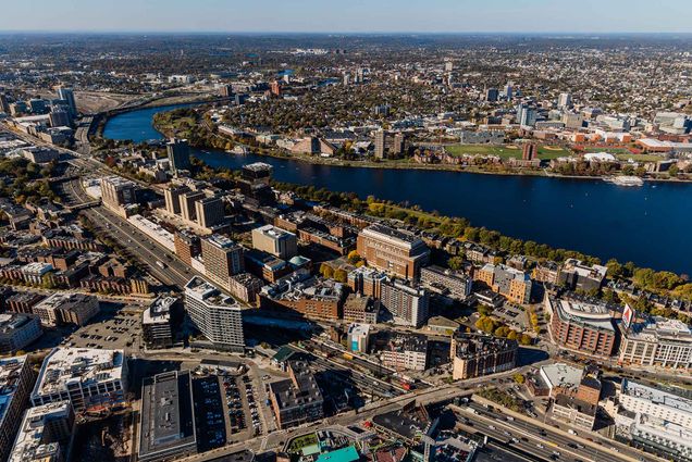 Photo: Aerial photo of Boston MA near Boston University's campus