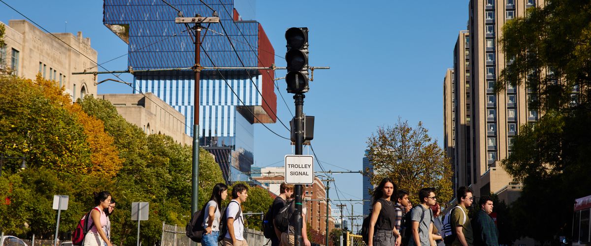 Commonwealth Ave. with CDS Building in background