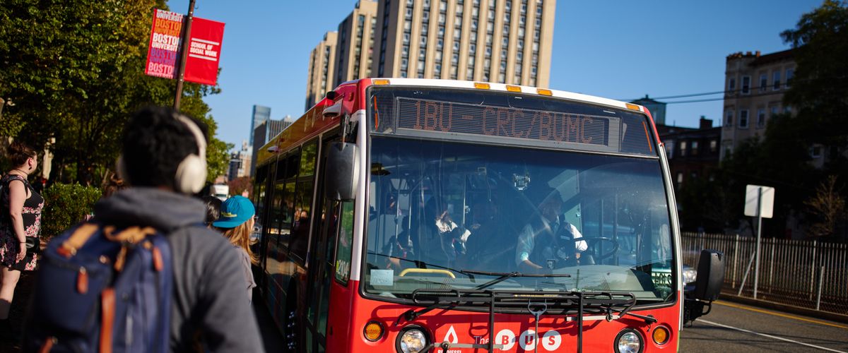 BU BUS at Bus Stop