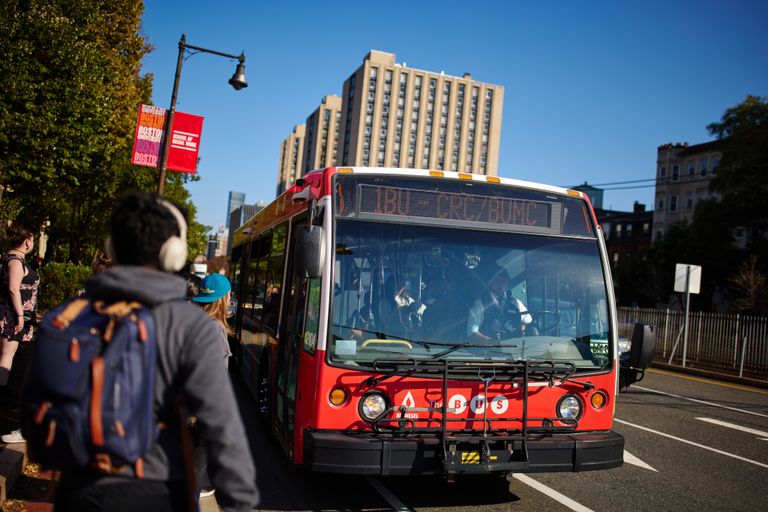 BU BUS at Bus Stop