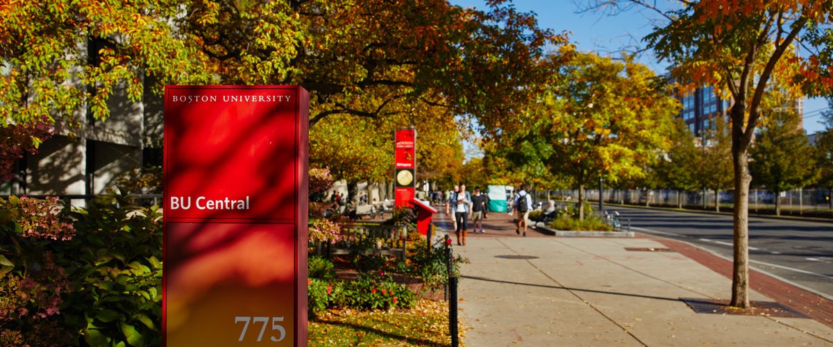 775 Commonwealth Ave sidewalk in fall