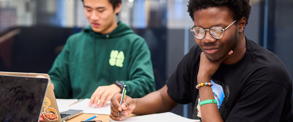 Two students studying in the CDS