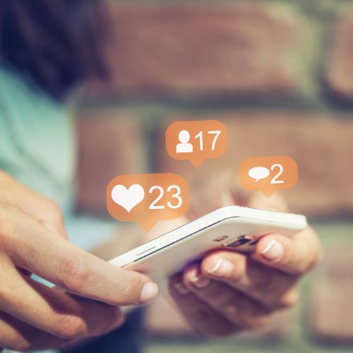 Phone with social media likes