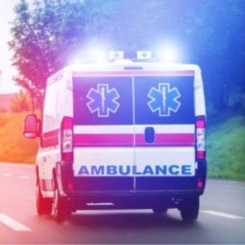Ambulance with sirens on