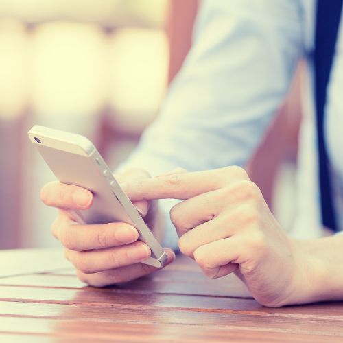 Person scrolling on phone