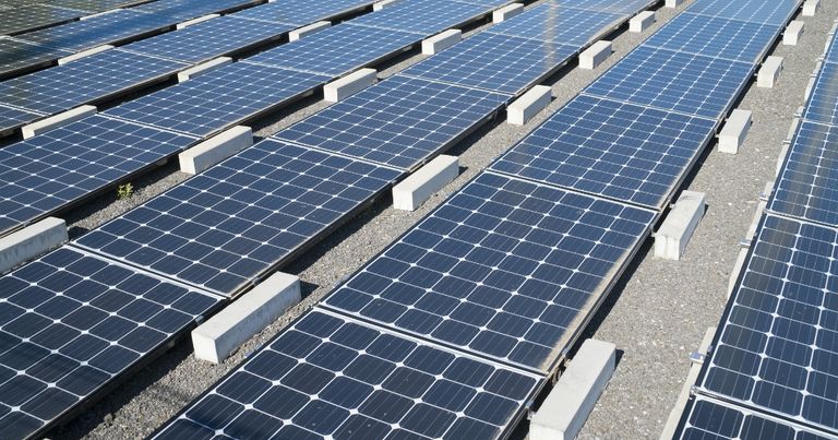 Large-scale solar installation.