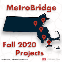 Map of municipalities in Massachusetts with MetroBridge projects in Fall 2020