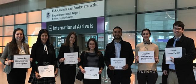 IRC student at Logan Airport