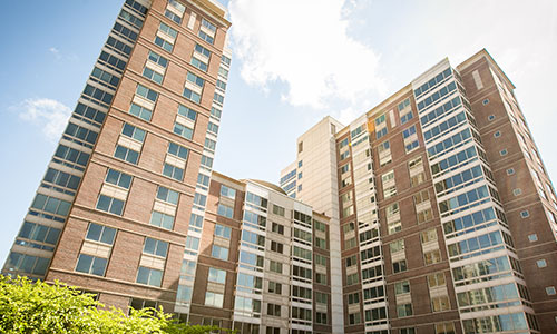 Exterior view of the 10 Buick St building towers.