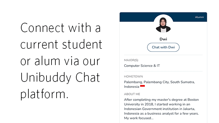 Unibuddy chat - click to connect with an ambassador