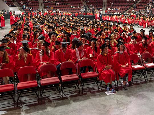Students gather at BU MET Commencement
