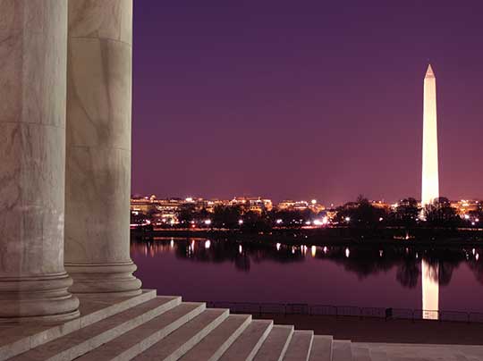 The Washington Monument in the evening.