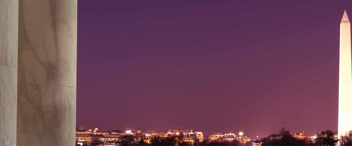 The Washington Monument in the evening.