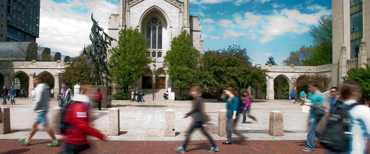 Students walking on campus