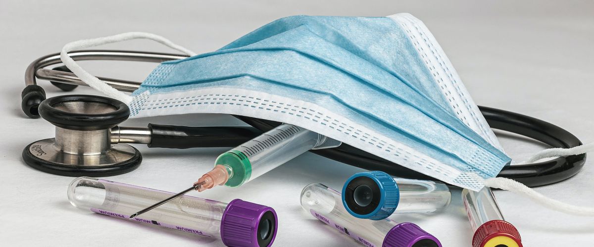 Mask, needles, stethoscope