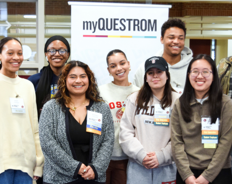Group of students posing for photo at a myQuestrom event