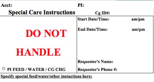 Special Care Do Not Handle_Cage Cards