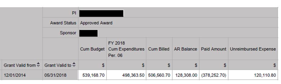 screenshot GM Master Date report
