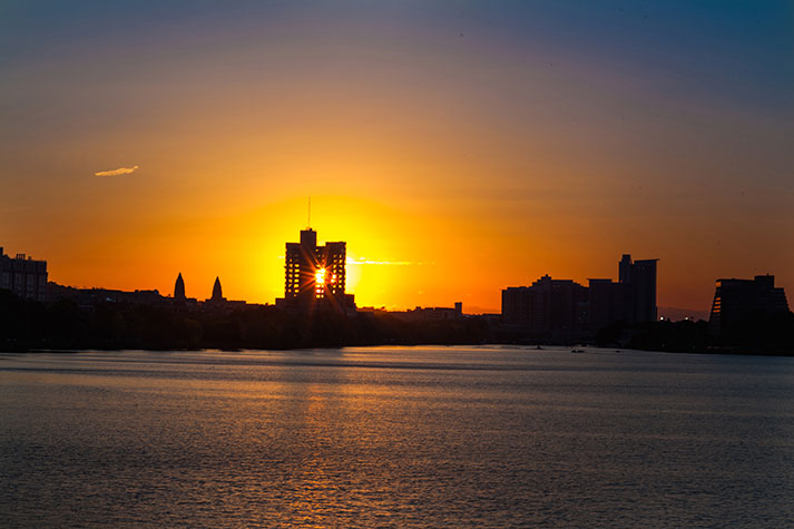 Sun Setting Behind BU Law Tower