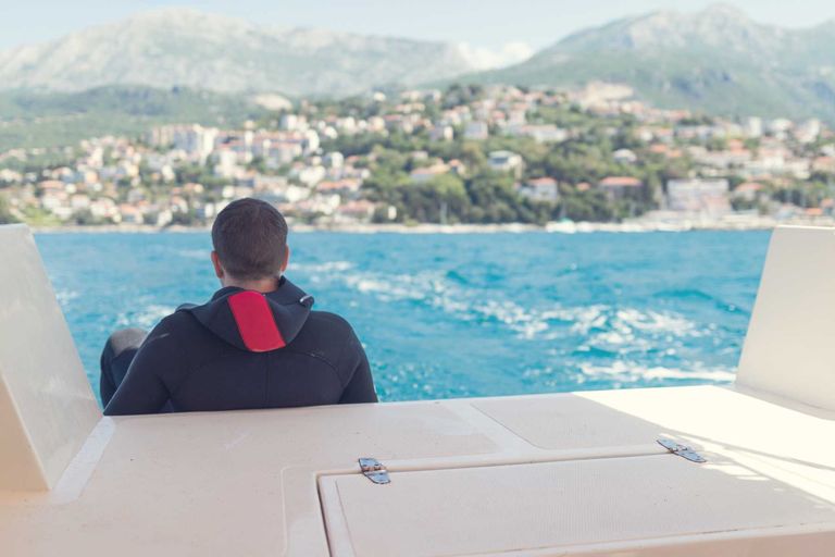 Diver on boat