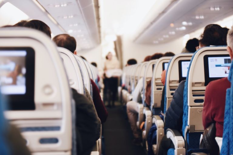 Interior of airplane