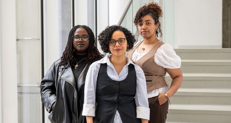 CAS assistant professor of sociology Celeste Curington and students Nelissa Mascary-Timothee and Sara Diaz