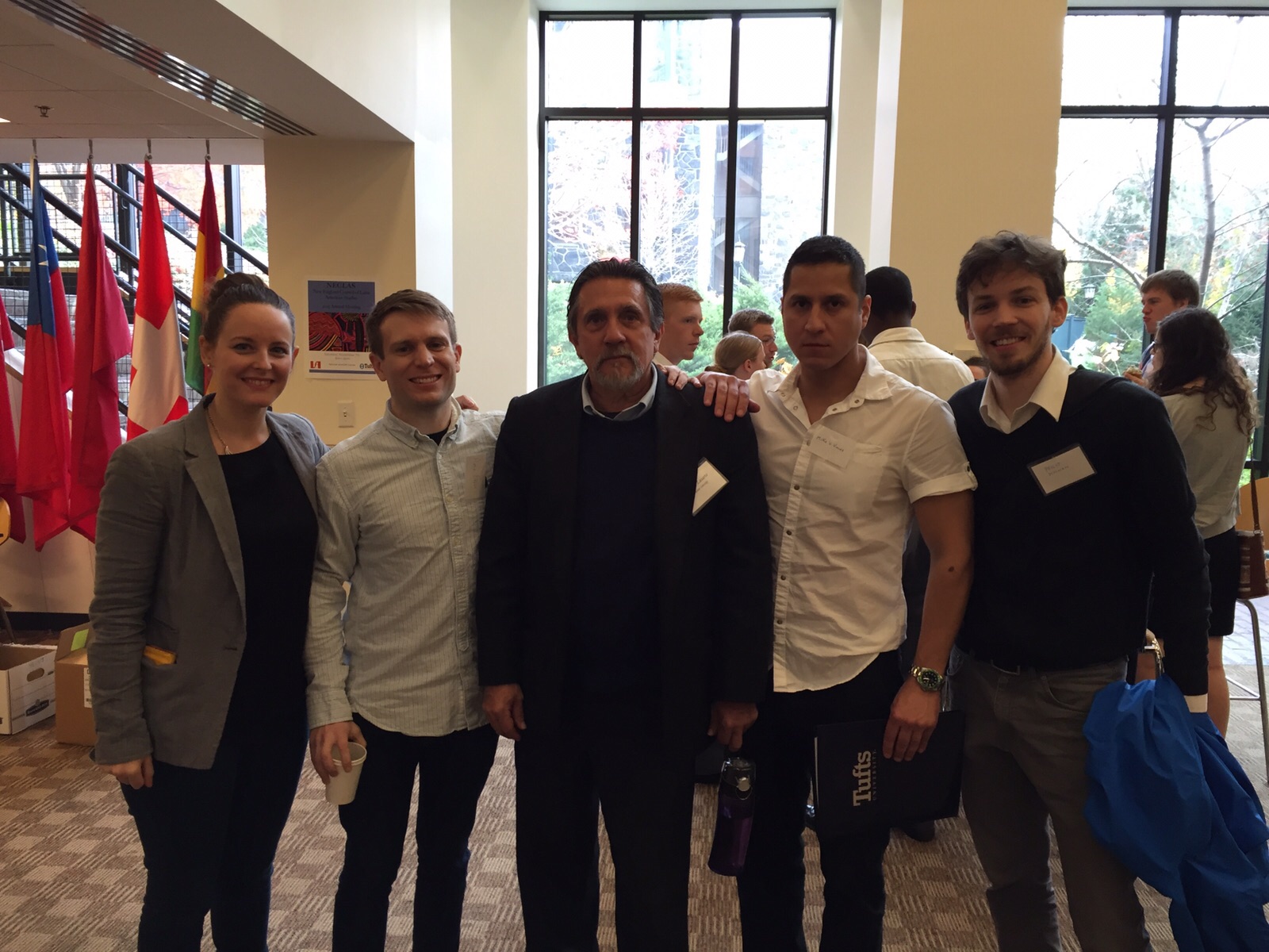 2015 NECLAS at Tufts University on November 7, 2015 Paloma Pueyo Sahún, Amir Effat, Professor Pedro Lasarte, Mike Vinces, Philip Noonan (left to right)