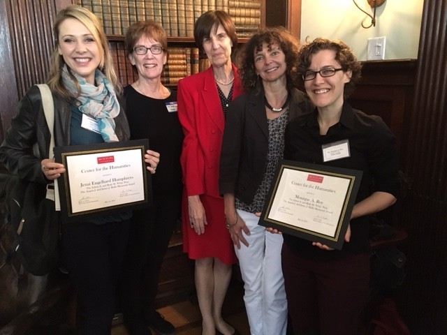 Left to right: BUCH Graduate Student Award Recipient, Jenai Engelhard Humphreys, Prof. Dorothy Kelly, Prof. Susan Jackson, Prof. Odile Cazenave, and BUCH Graduate Student Award Recipient, Monique Roy Photo credit: Nancy Harrowitz