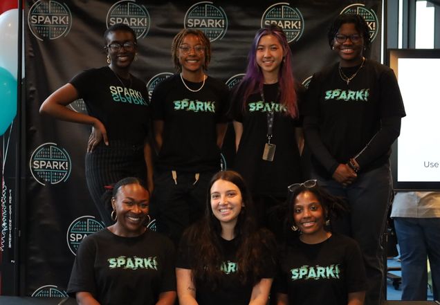 BU Spark! ambassadors pose for a photo.