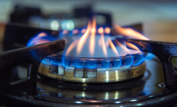 Flame from a gas stove