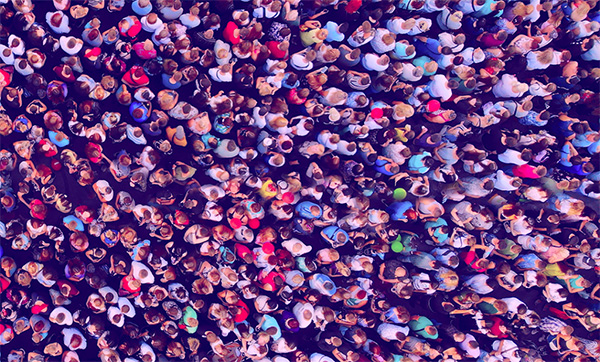 Shot of crowd from above