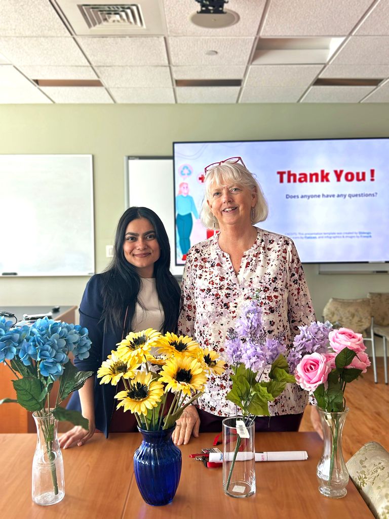 Carol Dolan (right) and Moneesha Dasgupta (left), Dolan's teaching assistant