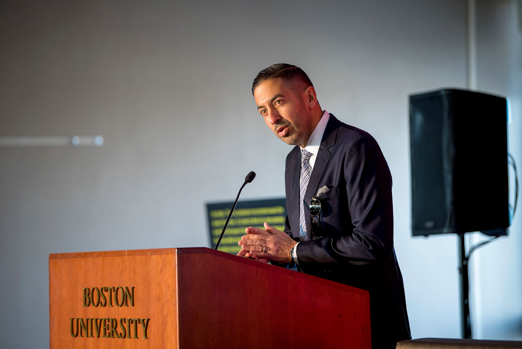 Dean Sandro Galea speaking at podium