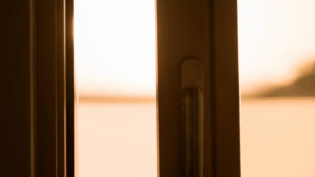 A door opens