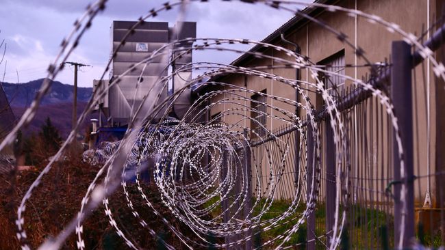 barbed wire at correctional faciility