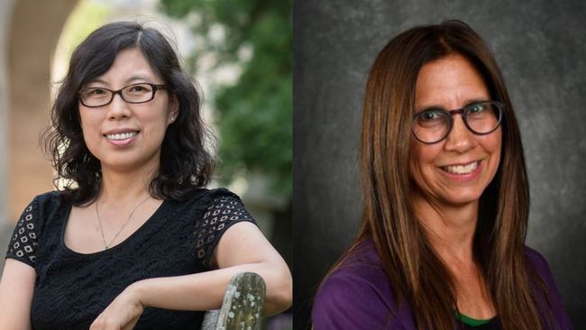 headshots of Profs. Yoonsook Ha and Pam Joshi