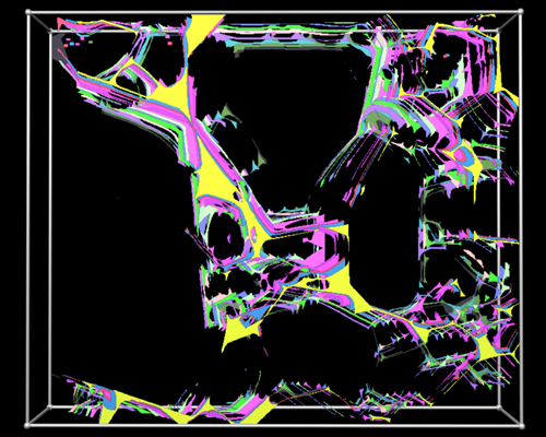 Image showing melt regions registered and stacked in space.