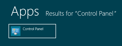 Windows 8 Start Screen - Control Panel application
