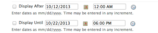 Display dates