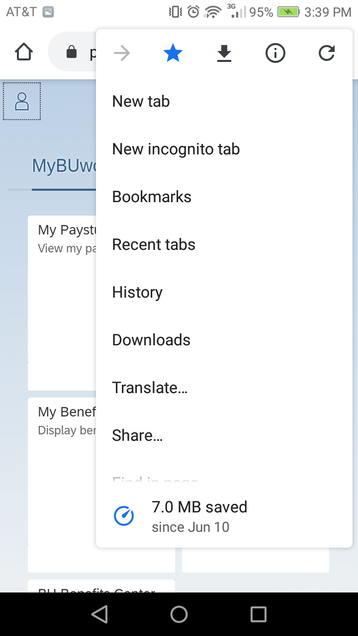 MyBUworks Add URL to Favorites in Android device step 3