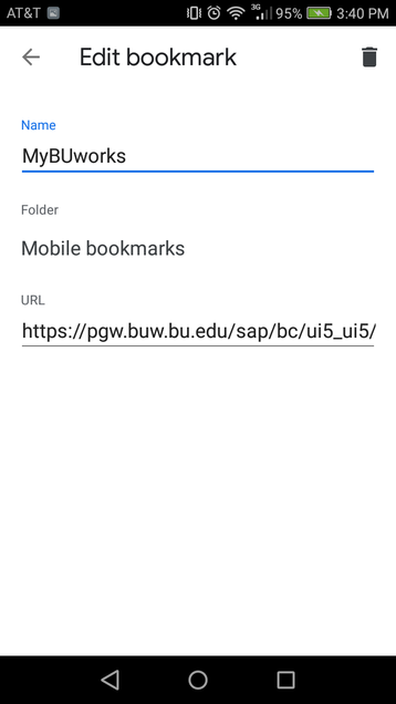 MyBUworks Add URL to Favorites in Android device step 5