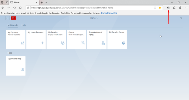 MyBUworks Open my Favorites in IE Browser Step 1