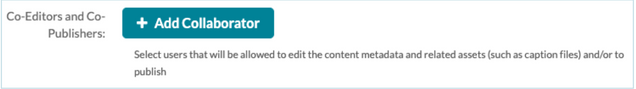 Scroll down to the section Co-编辑ors and Co-Publishers and select +添加合作者.
